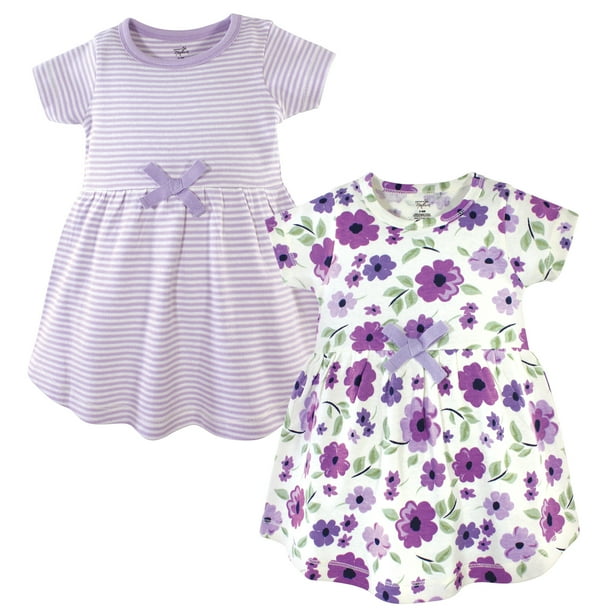 Touched by Nature Girls 6-9 Months and Baby Organic Cotton Short-Sleeve Dresses Toddler Garden Floral